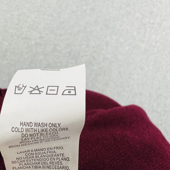 JustFab Burgundy Sweater Dress Womens Small Cold Shoulder Knit Bodycon Workwear - Picture 13 of 13